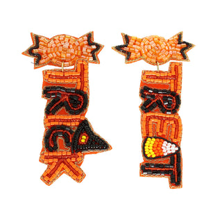 "Trick Treat Candy" Seed Bead Earrings