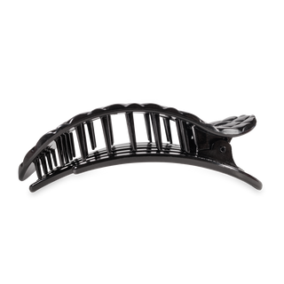 Jet Black Quilted Large Flat Round Clip