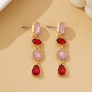 Pink and Ruby Drop Earrings