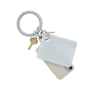 Silicone Big O® Key Ring - Solid Quicksilver Braided