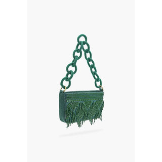 Emerald Eden Beaded Shoulder Bag