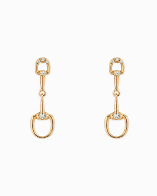 Gold equestrian bit-shaped earrings.