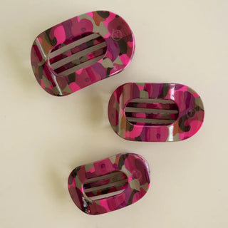 Teleties Garden Glam flat round hair clips.