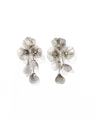 Floral silver earrings 