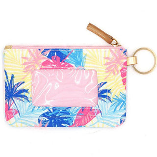 Colorful Tropical Leaves ID Wallet & Detachable Lanyard