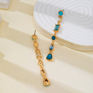 Aquamarine Linear Drop Earrings