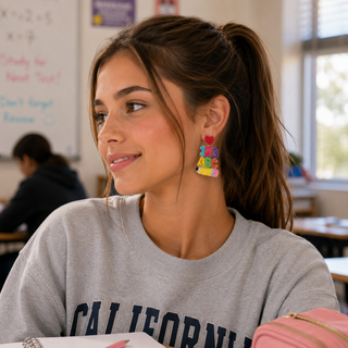 Beaded "ABC" Pencil Earrings