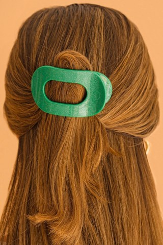 Shamrock Shimmer Small Round Flat Hair Clip