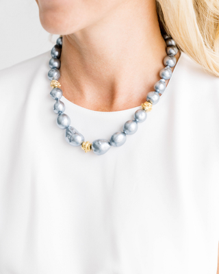Susan Shaw | Bentley Grey Baroque Pearl Necklace