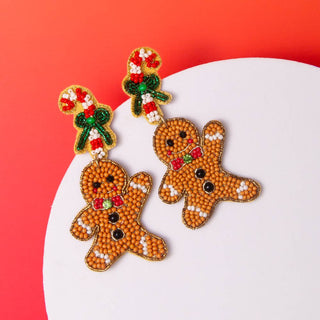 Gingerbread Beaded Earrings