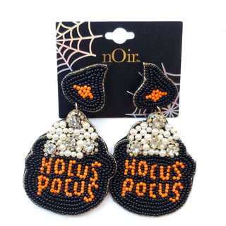 "Hocus Pocus" Witches Cauldron Seedbead Drop Earrings