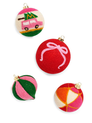 Set of colorful Christmas ornaments 