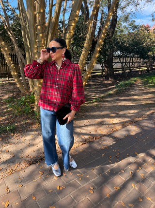 Festive Flair Plaid Top