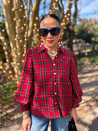 Festive Flair Plaid Top