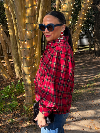Festive Flair Plaid Top