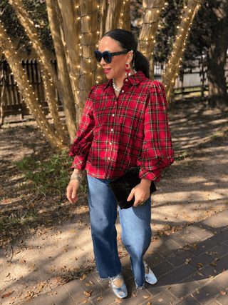 Festive Flair Plaid Top