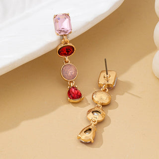 Pink and Ruby Drop Earrings