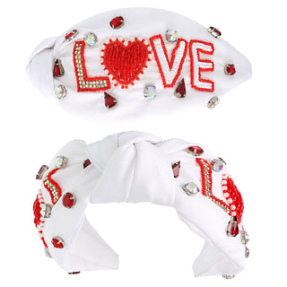 Valentines Day Top Knotted Embellished Headband