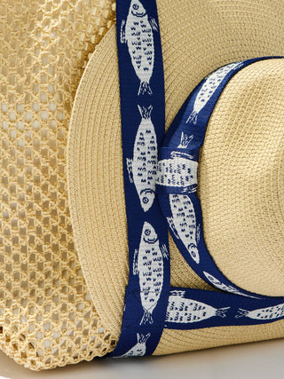 Fisher Nautical Straw Beach Tote & Sun Hat Set