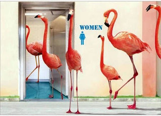 Flamingo Bathroom Break | Birthday Greeting Card