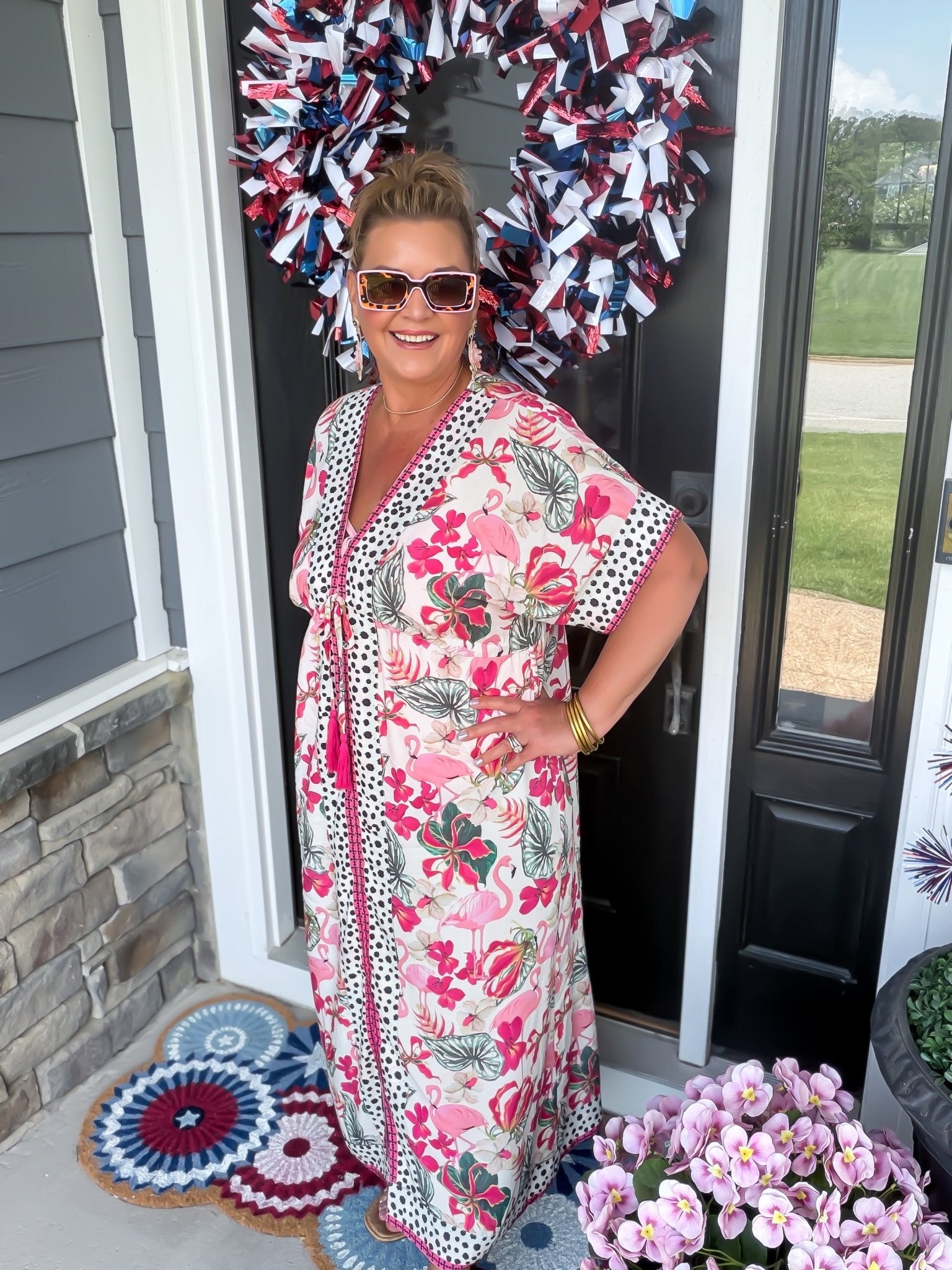 long sleeve maxi dress beach PRETTYGARDEN Womens Summer Puff Short Sleeve Maxi Dress Square Neck Sm