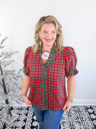 red tartan plaid shirt