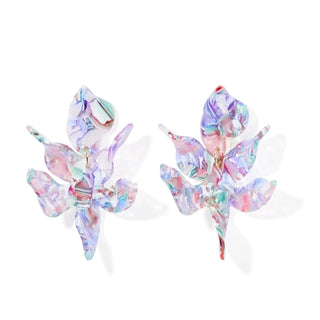 Lavender colored flora shaped earrings