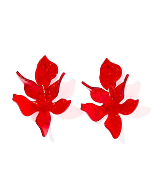Flora Earrings | Pearlized Red