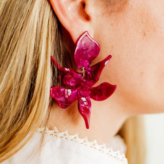 Flora Earrings | Pinot Noir