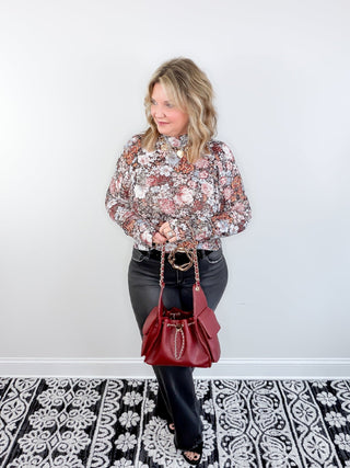 Floral Edge Mesh Blouse