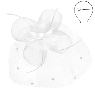 Floral Feathered Round Fascinator
