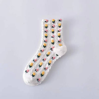 Floral Mid Calf Length Socks