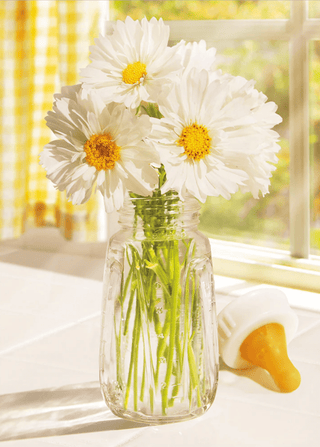 Flower Bouquet Baby Bottle | New Baby Greeting Card