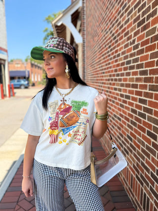 Football Collage Cropped Tee