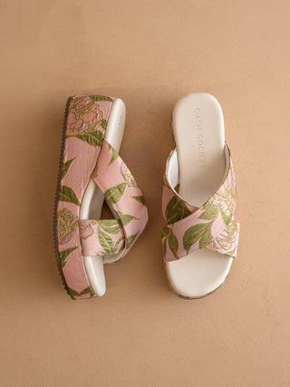 Fresno Rose Garden Raffia Platform Sandal