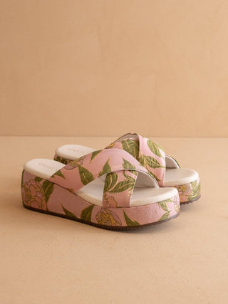 Fresno Rose Garden Raffia Platform Sandal