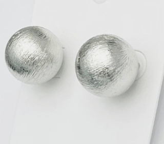Frost & Shine Stud Earrings | Brushed Silver