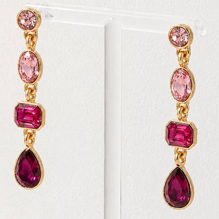 Fuchsia Rhinestone Earrings