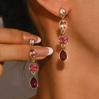Fuchsia Rhinestone Earrings