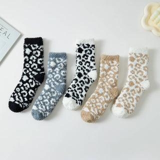 Fuzzy Sleep Socks | Leopard