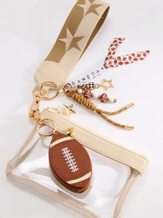 Gameday Football Bag Charm/ Keychain