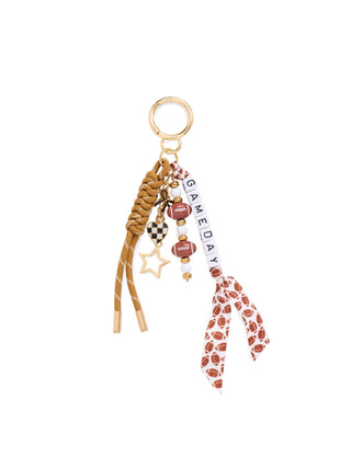 Gameday football bag charm.
