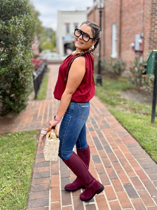 Gathered Girl Top | Crimson