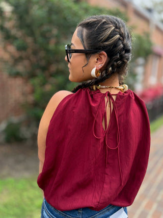 Gathered Girl Top | Crimson