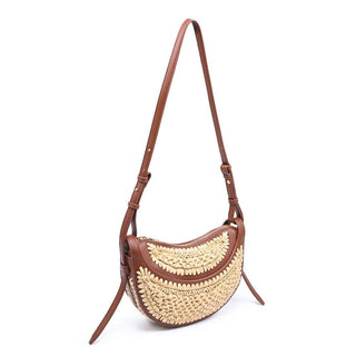 Georgia Woven Crescent Crossbody Bag