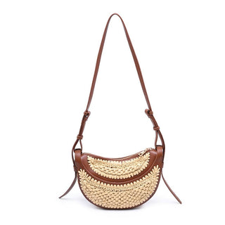 Georgia Woven Crescent Crossbody Bag