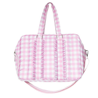 Gingham Ruffle Weekender Bag