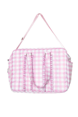 Gingham Ruffle Weekender Bag