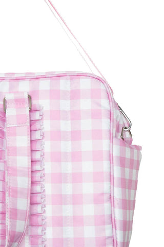Gingham Ruffle Weekender Bag