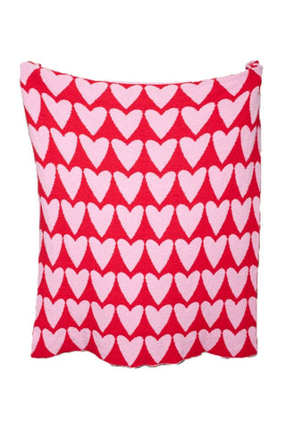 Girly Red Hearts Valentine's  Blanket